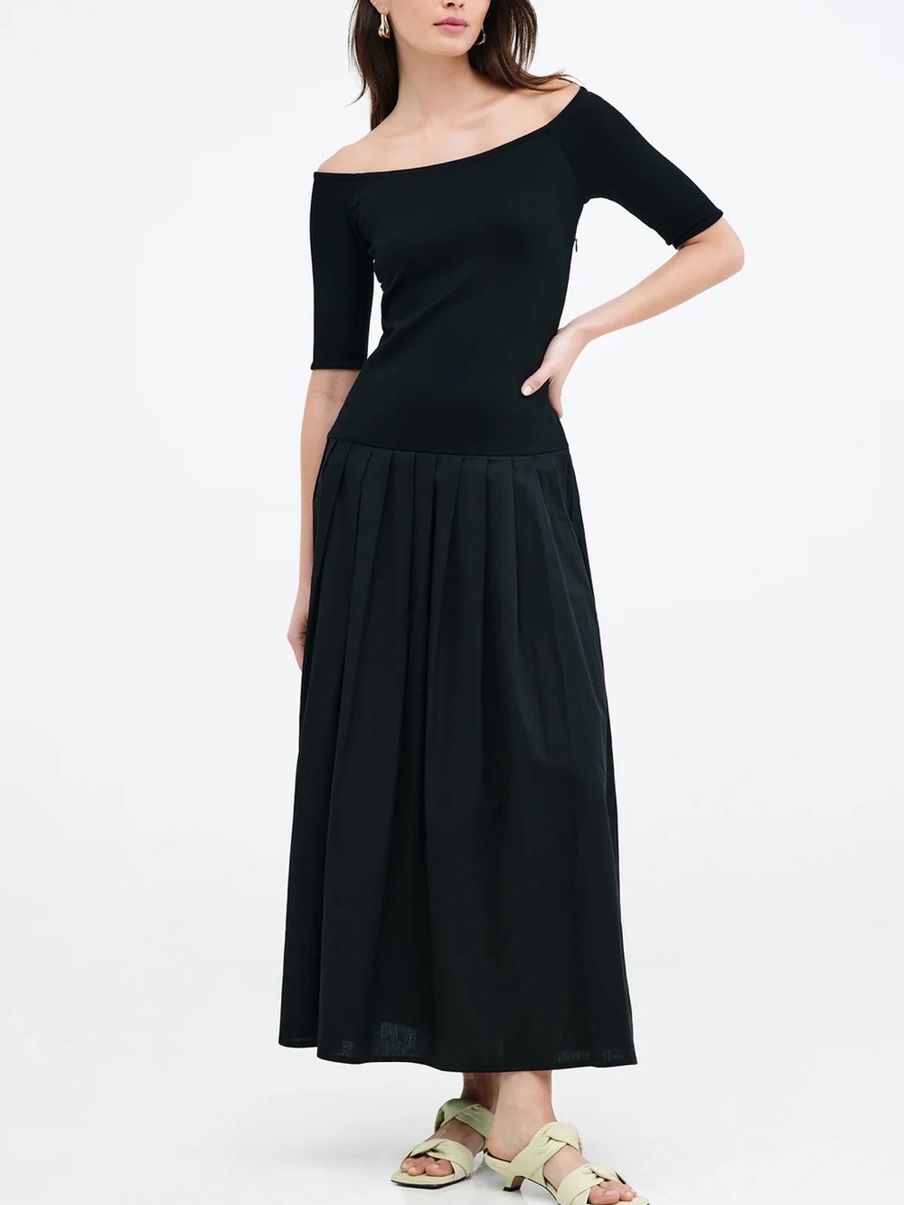 Marcella NYC Mila Maxi Dress Medium Petite Black
